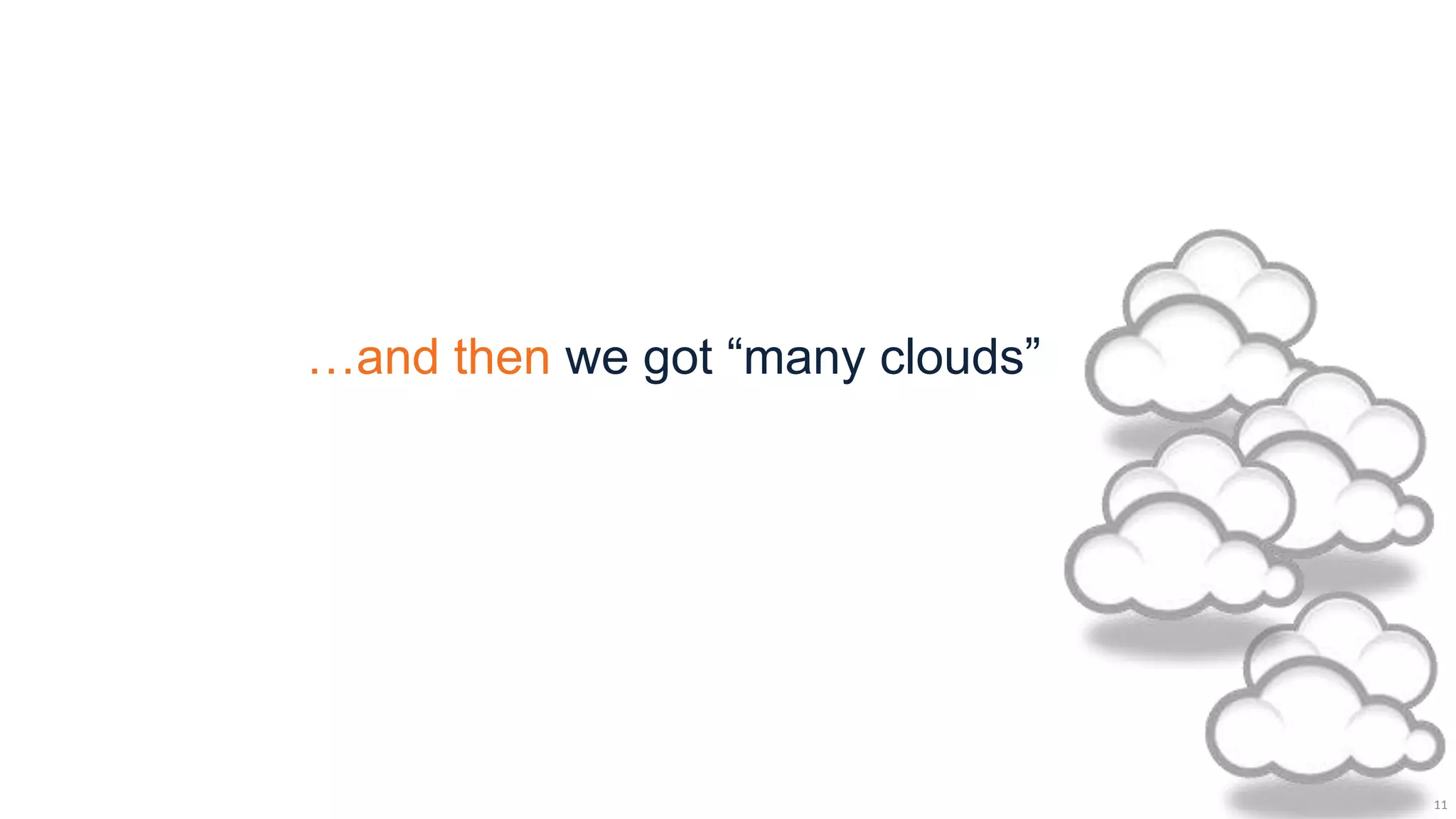 …and then we got “many clouds”




                                 11
 