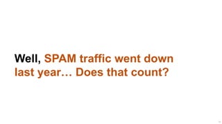 Well, SPAM traffic went down
last year… Does that count?



                               53
 
