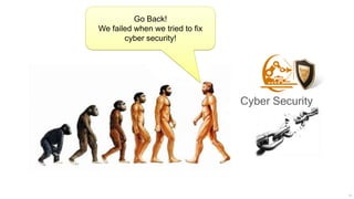 Go Back!
We failed when we tried to fix
       cyber security!




                                 Cyber Security




                                                  57
 