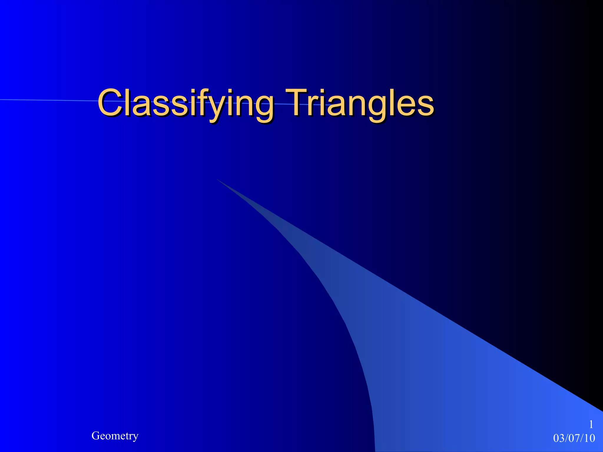 Classifying Triangles 