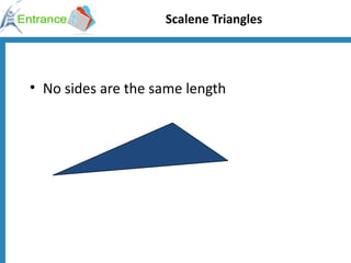 Scalene Triangles No sides are the same length 