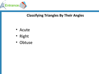 Classifying Triangles By Their Angles Acute Right Obtuse 