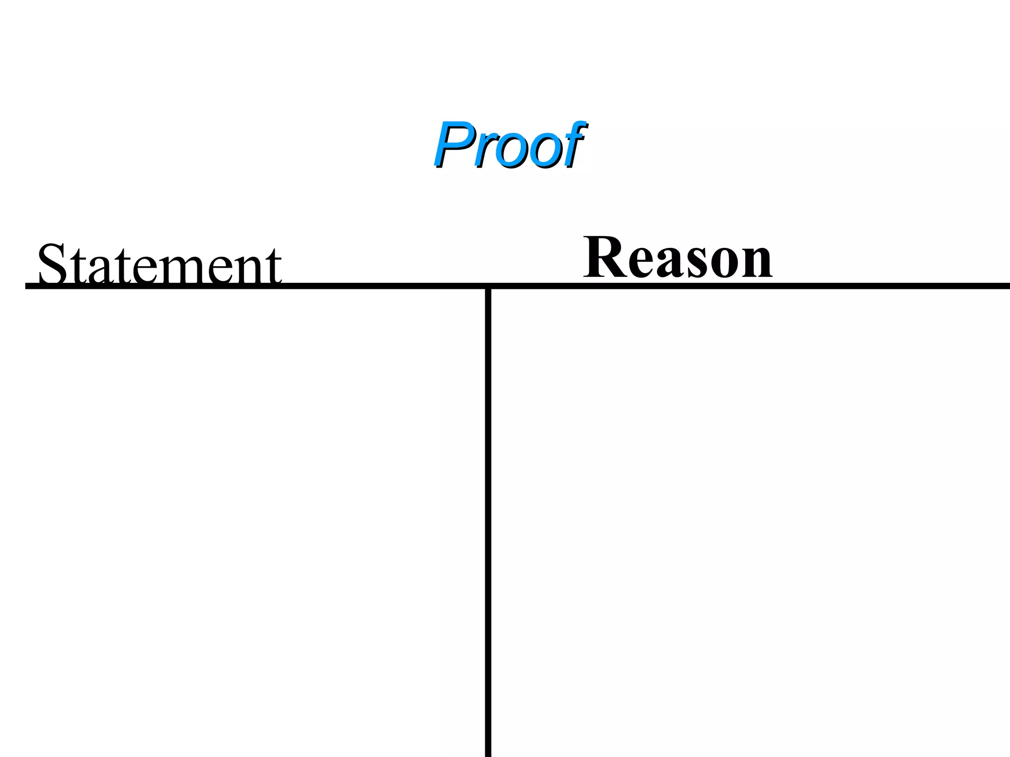 ProofProof
Statement Reason
 