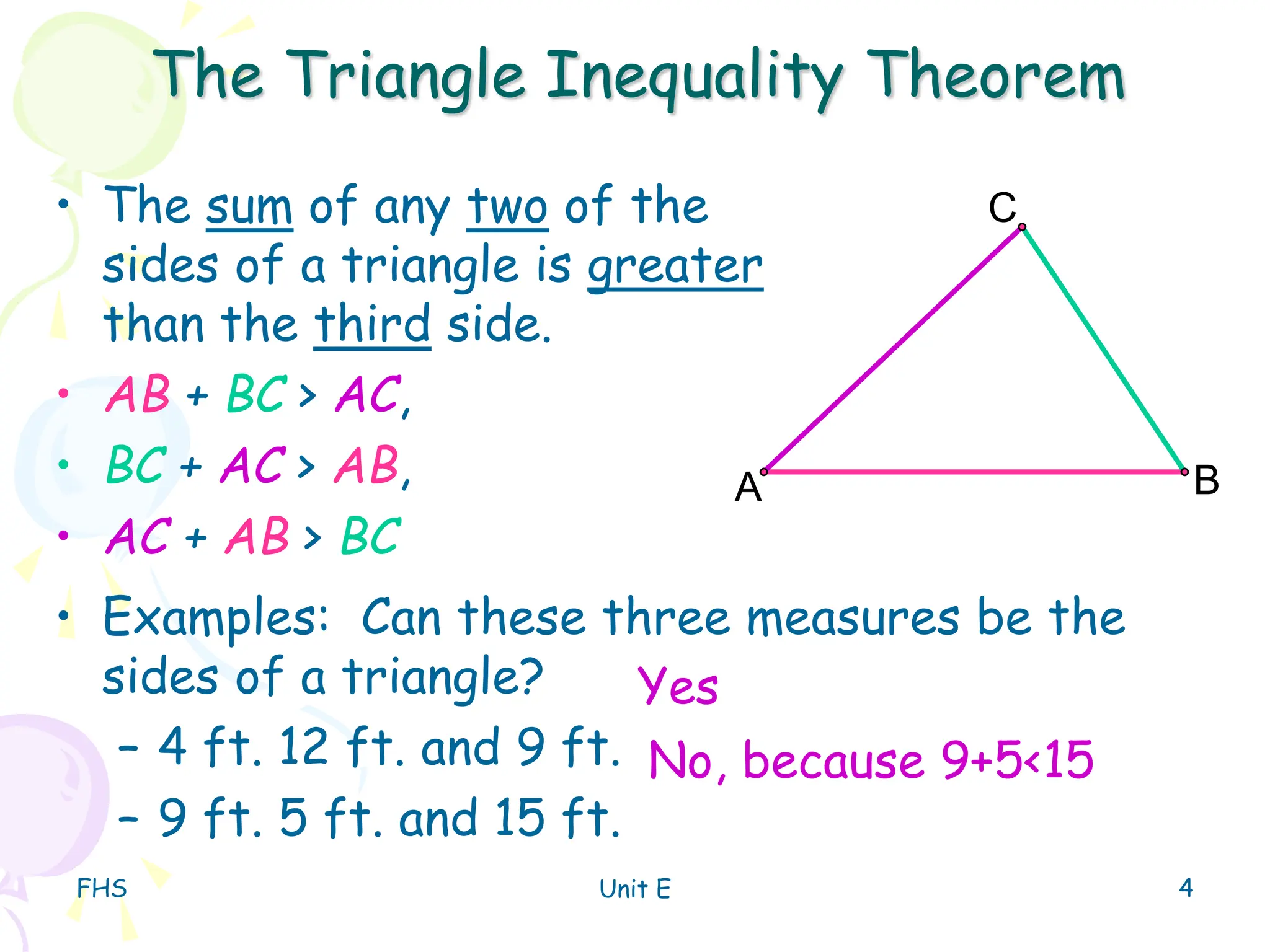 Powerpoint In Triangle Inequality Theorem ppt Powerpoint In Triangle Inequality Theorem ppt