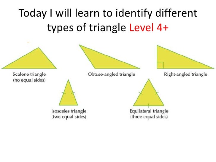 Triangles, identifying and finding missing angles