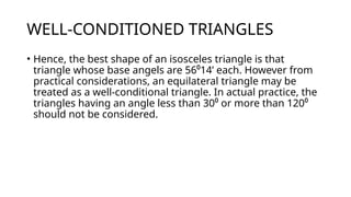 Well Conditioned Triangle Using Compass TRIANGULATION AND TRILATERATION IN .pptx