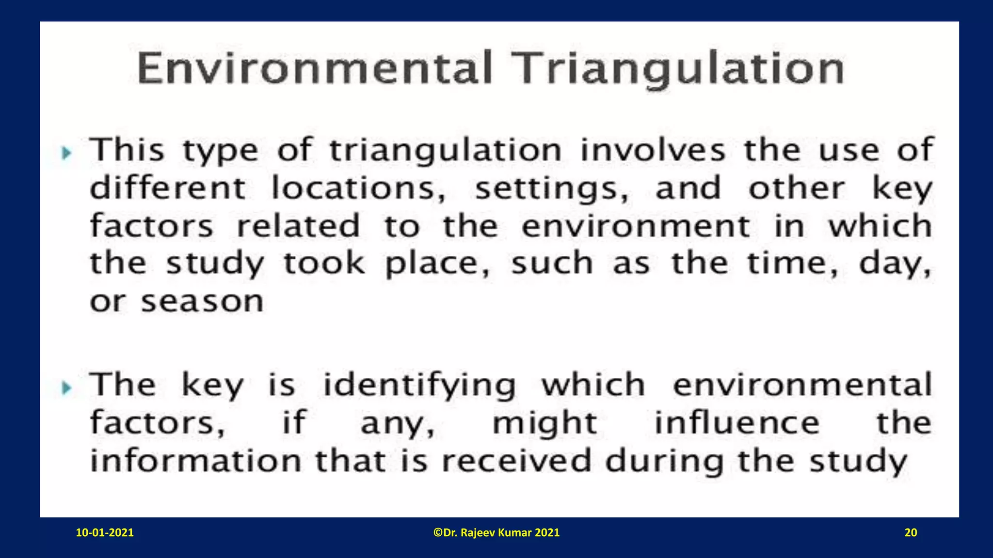 Triangulation research