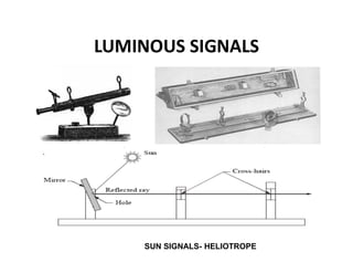 LUMINOUS SIGNALS
SUN SIGNALS- HELIOTROPE
 