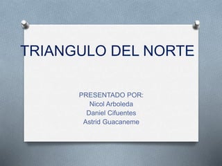 TRIANGULO DEL NORTE
PRESENTADO POR:
Nicol Arboleda
Daniel Cifuentes
Astrid Guacaneme
 