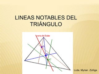 LINEAS NOTABLES DEL TRIÁNGULO Lcda. Myrian  Zúñiga 