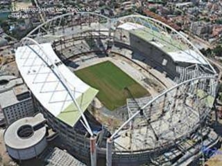 Os triângulos em construções de
estádios.
 