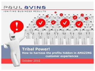 Tribal Power! How to harness the profits hidden in AMAZING  customer experiences ,[object Object]
