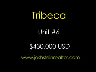 Tribeca Unit #6 www.joshsteinrealtor.com $430,000 USD 