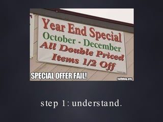 step 1: understand. 