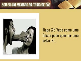 Tiago 3:5 Vede como uma faísca pode queimar uma selva. H.... 