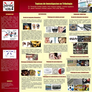 Investigacion en Tribologia en el Instituto Tecnologico de Oaxaca