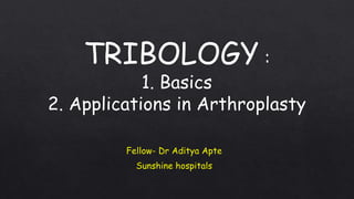 Tribology in Orthopedics 