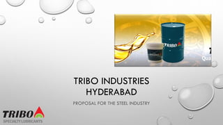 TRIBO INDUSTRIES
HYDERABAD
PROPOSAL FOR THE STEEL INDUSTRY
 