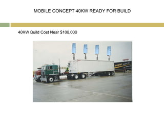 MOBILE CONCEPT 40KW READY FOR BUILD



40KW Build Cost Near $100,000
 