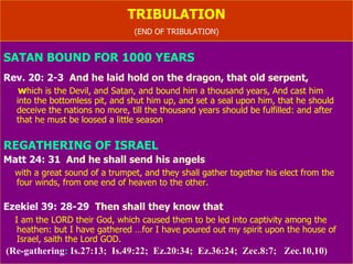 TRIBULATION (HOW THE END OF TRIBULATION ?) ANTI-CHRIST AND FALSE PROPHET CAST TO THE  LAKE OF FIRE 2 The.2: 8   The Lord shall consume with the spirit of his mouth, and shall  * destroy with the brightness of his coming: ( * Brightness of coming may inactive him- Read Rev.19:20) Revelation 19: 20   And the  beast  was taken, and with him the false prophet   that wrought miracles before him, with which he deceived them that had received the mark of the beast, and them that worshipped his image.  These both were  cast   alive into a lake of fire  burning with brimstone. 