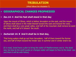 TRIBULATION (THE END OF TRIBULATION) THE JUDGMENT OF THE NATIONS Matthew 25: 32-34   Before him shall be gathered all nations:  and he shall separate them one from another, as a shepherd divideth  his sheep from the goats: And he shall set the  sheep on his right hand ,  but  the goats on the  left. Then shall the King say unto them on his  right  hand , Come, ye blessed  of my Father, inherit the kingdom prepared for you from the foundation of the world: Matthew 25: 41   Then shall he say also unto Them  on the   left hand ,  Depart from me, ye cursed , into everlasting fire, prepared for the devil and his angels: 
