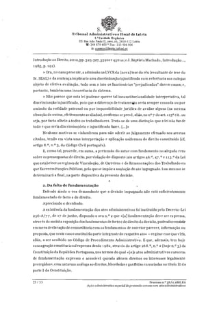 Sentença do Tribunal Administrativo sobre processo do STAL contra Câmara de Tomar
