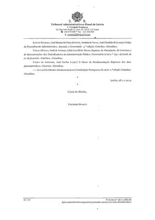 Sentença do Tribunal Administrativo sobre processo do STAL contra Câmara de Tomar
