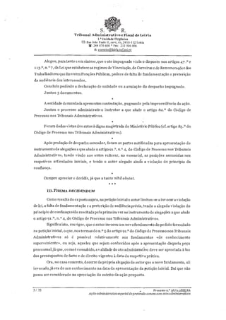 Sentença do Tribunal Administrativo sobre processo do STAL contra Câmara de Tomar