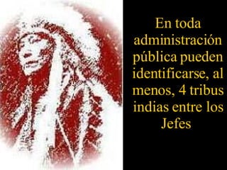 En toda administración pública pueden identificarse, al menos, 4 tribus indias entre los Jefes  
