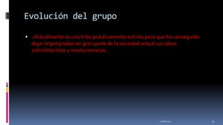 Evolución del grupo
 : Actualmente es una tribu prácticamente extinta pero que ha conseguido

dejar impregnadas en gran parte de la sociedad actual sus ideas
antimilitaristas y revolucionarias.

11/18/2013

39

 