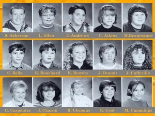 S. Ackerson     L. Allen     J. Andrews   C. Atkins   M.Beauregard




 C. Bella      R. Bouchard   K. Bowers    J. Brandt   J. Cafferillo




C. Carpenter    J. Charon    R. Clemons   K. Cool     M. Cummings
 