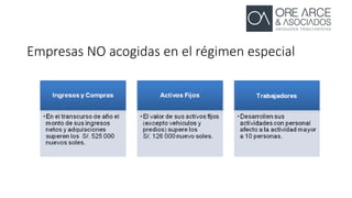 Empresas NO acogidas en el régimen especial
 