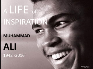 A LIFE of
INSPIRATION
MUHAMMAD
ALI
1942 -2016
 