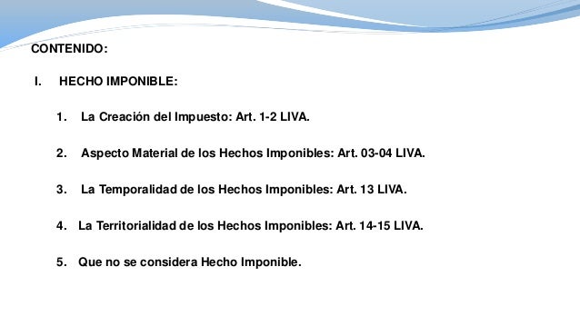 hecho imponible del iva