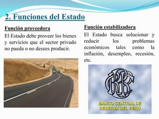 Participación del Estado en la economía (mayor gasto social).