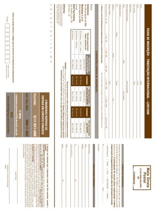 FICHA DE INSCRIÇÃO – TRIBUTAÇÃO INTERNACIONAL – LZ0513509
Nome:                                                                                                                                    Cargo:                                                                                                                                                7214513900-DR/SPM
Depto.:                                                                                                                                  E-mail:                                                                                                                                                       IIR
Sup. Imediato:                                                                                                                           Cargo:
Razão Social:
Nome Fantasia da Empresa:                                                                                                                Ramo de Atividade:
CCM:                                                                                               CNPJ:                                                  Insc. Estadual:
                                                                                                                                                                                                                                                                                      FORMAS DE PAGAMENTO
Endereço Comercial:
                                                                                                                                                                                                                                       Emissão de boleto restrita até 3 dias antes do evento. Após esta data, favor contatar
CEP:                                                   Cidade:                                                                           Estado:                                                                                       a Central de Atendimento pelo telefone 11 3017 6888 ou e-mail customer.service@
Telefone: ( )                                                                            Celular: ( )                                                                  Fax: ( )
                                                                                                                                                                                                                                       ibcbrasil.com.br. A participação do inscrito estará condicionada à efetiva
                                                                                                                                                                                                                                       comprovação de pagamento da inscrição antes da realização do evento.
Nome p/ contato:                                                                                                                         Área:
                                                                                                                                                                                                                                       [ ] Boleto Bancário                 [ ] AMEX             [ ] VISA           [ ] MASTERCARD                    [ ] DINERS
Nº de Funcionários: [ ] 01 - 99                          [ ] 100 - 199           [ ] 200 - 499              [ ] 500 - 999            [ ] 1.000 - 1.999              [ ] 2.000 - 4.999         [     ] acima de 5.000
                                                                                                                                                                                                                                       Nº ❘ _ ❘ _ ❘ _ ❘ _ ❘ _ ❘ _ ❘ _ ❘ _ ❘ _ ❘ _ ❘ _ ❘ _ ❘ _ ❘ _ ❘ _ ❘ _ ❘                                  Valid.:............. / ...............
✓ Autorizo o envio de informações da empresa por todos os canais de comunicação.                                            Caso não queira receber informações, favor enviar e-mail para cadastro@ibcbrasil.com.br
                                                                                                                                                                                                                                       Assinatura: ........................................................................................................................................
                                                                                   CONDIÇÕES GERAIS DE INSCRIÇÃO
                                                                                                                                                                                                                                                                                      DADOS SOBRE COBRANÇA
Datas:
                                                                                               Valor Especial para                                   Valor Especial para                                Valor para inscrições          Nome do contato:
Conferência:                                            Desconto especial para               inscrições até 03/07/09*            ECONOMIZE         inscrições até 30/07/09*             ECONOMIZE          após 30/07/09*
25 e 26 de Agosto de 2009                                Grupos. Consulte-nos!                                                                                                                                                         Cargo:
                                                                                                 Investimento Total (1)                                  Investimento Total (1)                            Investimento Total (1)
Workshops 1, 2 e 3:                                                                                                                                                                                                                    Endereço:
                                                   ❑ Conferência + Work. 2 + Work. 3               R$ 3.795,00                   R$ 700,00                R$ 4.195,00                   R$ 300,00           R$ 4.495,00
26 de Agosto de 2009
Local:                                             ❑ Conferência + Workshop 1                      R$ 3.795,00                   R$ 700,00                R$ 4.195,00                   R$ 300,00           R$ 4.495,00                Tel.:                                                                              Fax:
Hotel Tryp Paulista
                                                   ❑ Conferência                                   R$ 2.995,00                   R$ 500,00                R$ 3.295,00                   R$ 200,00           R$ 3.495,00
Rua Haddock Lobo, 294                                                                                                                                                                                                                  E-mail p/ envio de NF-e:
São Paulo – SP
                                                                                                                                         *Desconto não cumulativo, válido somente para inscrição e pagamento antecipados.              Cidade:
                                                                                                        (1)
                                                                                                            ATENÇÃO: Os valores incluem os impostos que devem ser recolhidos pela fonte pagadora em conformidade com a legislação
                                                                                                                vigente (Lei 116/2003, art. 5º da Lei 10.925/04 e art. 647 do RIR). Pedimos a gentileza de contatar nossa central de   Estado:                                                                            CEP:
O Informa Group plc está presente no Brasil                                                                            atendimento para obter detalhes sobre o valor a ser pago, antes de efetuar o pagamento da inscrição.
e na America Latina pelas marcas IBC e IIR.
Planejamento e Organização dos eventos
no Brasil: IIR Informa Seminários Ltda.
A       B        C        D        E          F    G       H      I      J   K       L       M          N
                                                                                                                                                                                                                                       A inscrição será conﬁrmada após a Organizadora receber esta ﬁcha preenchida, assinada e
                                                                                                                                                                     4 MANEIRAS RÁPIDAS DE                                             carimbada.
                                                                                                                                                                                                                                       CANCELAMENTOS E SUBSTITUIÇÕES: Os cancelamentos podem ser feitos sem ônus ou encargos até 10 dias
                                                                                                                                                                  ENTRAR EM CONTATO CONOSCO                                            antes do evento. Após esta data, as substituições podem ser feitas sem ônus, mas os cancelamentos
                                                                                                                                                                                                                                       terão uma taxa administrativa de R$500,00. Em todos os casos, solicitamos informar a Organizadora sobre
                                                                                                                                                                                                                                       qualquer alteração até às 12h da véspera do evento. Os inscritos que não cancelarem sua participação segundo
                                                                                                                                                                                                                                       as condições acima descritas, e não comparecerem ao evento, serão cobrados no valor integral acordado. Todas
                                                                                                                                                             TELEFONE:                            55 11 3017-6888                      as notiﬁcações devem ser feitas por escrito pelo fax, e-mail ou endereço indicados nesta ﬁcha.
                                                                                                                                                                                                                                       ALTERAÇÃO DE PROGRAMA: O nosso compromisso é fornecer a discussão e o estudo de temas e casos
                                                                                                                                                                                                                                       relevantes por palestrantes habilitados. Eventuais alterações no programa serão decorrentes de caso fortuito ou
                                                                                                                                                                                                                                       força maior. Na eventualidade de algum palestrante não comparecer, envidaremos maiores esforços possíveis
                                                                                                                                                             FAX TOLL FREE:                            0800 11 4664                    para substituir o executivo ausente por outro apto a promover a discussão do tema conforme programado.
                                                                                                                                                                                                                                       Contudo, tal empenho não implica em garantia da substituição. Ao assinar este documento, concordo com os
                                                                                                                                                                                                                                       termos acima pactuados.
                                                                                                                                                                            E-MAIL
                                                                                                                                                               customer.service@ibcbrasil.com.br                                                                                                       Local e Data
                 Insira no campo abaixo o código que se encontra na etiqueta de endereçamento
                                                                                                                                                                              SITE
                        Código
                                                                                                             Código da etiqueta
                                                                                                             Lado superior direito
                                                                                                                                                                  www.informagroup.com.br/ juridico                                                                                    Assinatura e Carimbo da Empresa
                                                                                                                                                                                                                                                                                       Cargo:
 