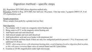 Cysticercosis and Trichinella detection in meat