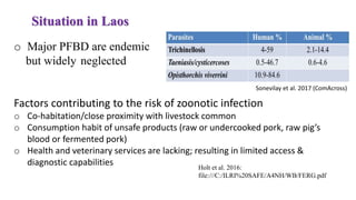 Using a One Health approach to assess and reduce parasitic foodborne diseases such as trichinellosis in Southern Laos