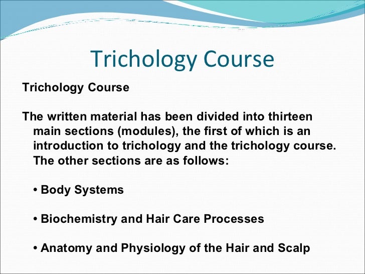 Trichology Course Trichology Course