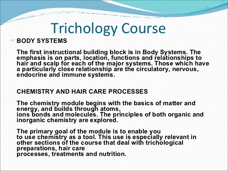 Trichology Course Trichology Course