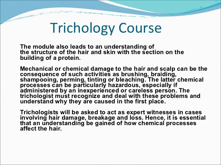 Trichology Course Trichology Course