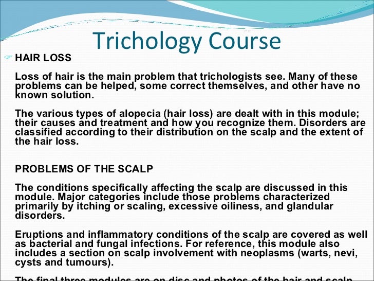 Trichology Course Trichology Course