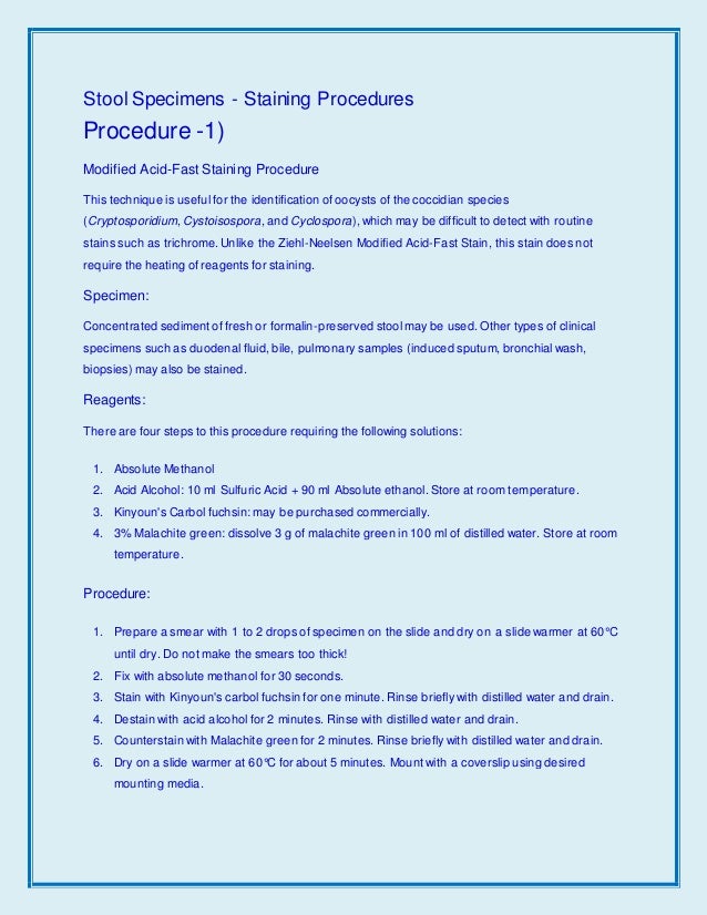 Trichrome Stain Procedures