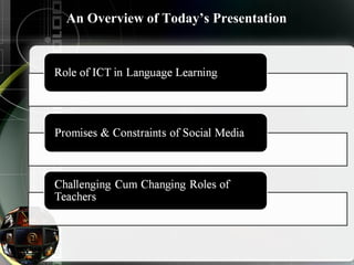 An Overview of Today’s Presentation 
 