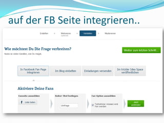auf der FB Seite integrieren..
 