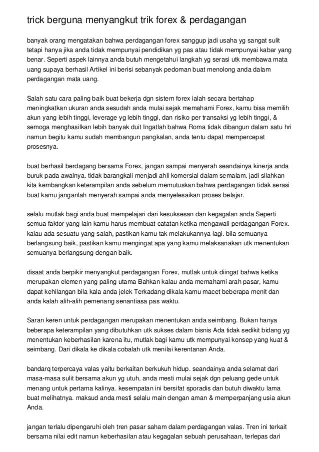 tips menjadi trader bitcoin forex membawa sistem perdagangan