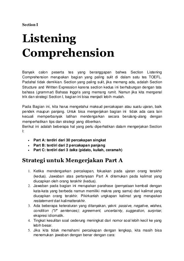 Kunci Jawaban Section 3 Reading Comprehension