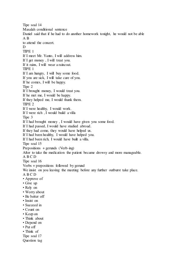 20++ Contoh Soal Toefl Conditional Sentence - Contoh Soal ...