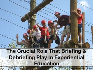 The Crucial Role That Briefing &
Debriefing Play In Experiential
Education
Photo Credit: UR Living Learning

 