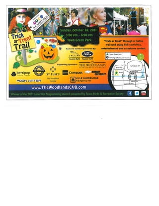 Trick or Treat Trail at Town Green Park in The Woodlands